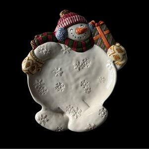 Fitz and Floyd “Frosty Folks” Canapé Plate.